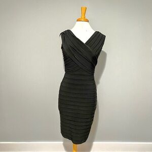 Adrianna Papell Black Sleeveless Bandage Cocktail Party Panel Dress Size 10 Pet